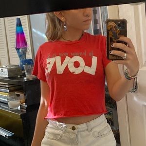 peace love world cropped t-shirt ♥️